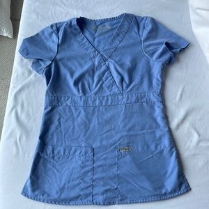 Greys anatomy scrub top in ceil blue